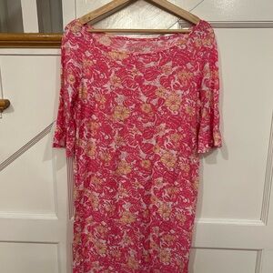 Lilly Pulitzer Somerset Dress in Scum bucket pink Dress 3/4 bell sleeve